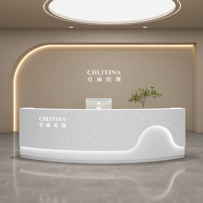 Simplicity Shop Reception Desks Beauty White Executive Liquid Modern Counter Beauty Office Modern Commercial Office Furniture