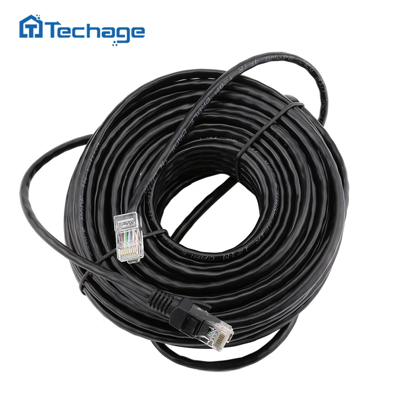 Techage RJ45 10M 20M 30M 50M cat5 Ethernet Network Cable Patch Outdoor Waterproof LAN Cable Wires For CCTV POE IP Camera System