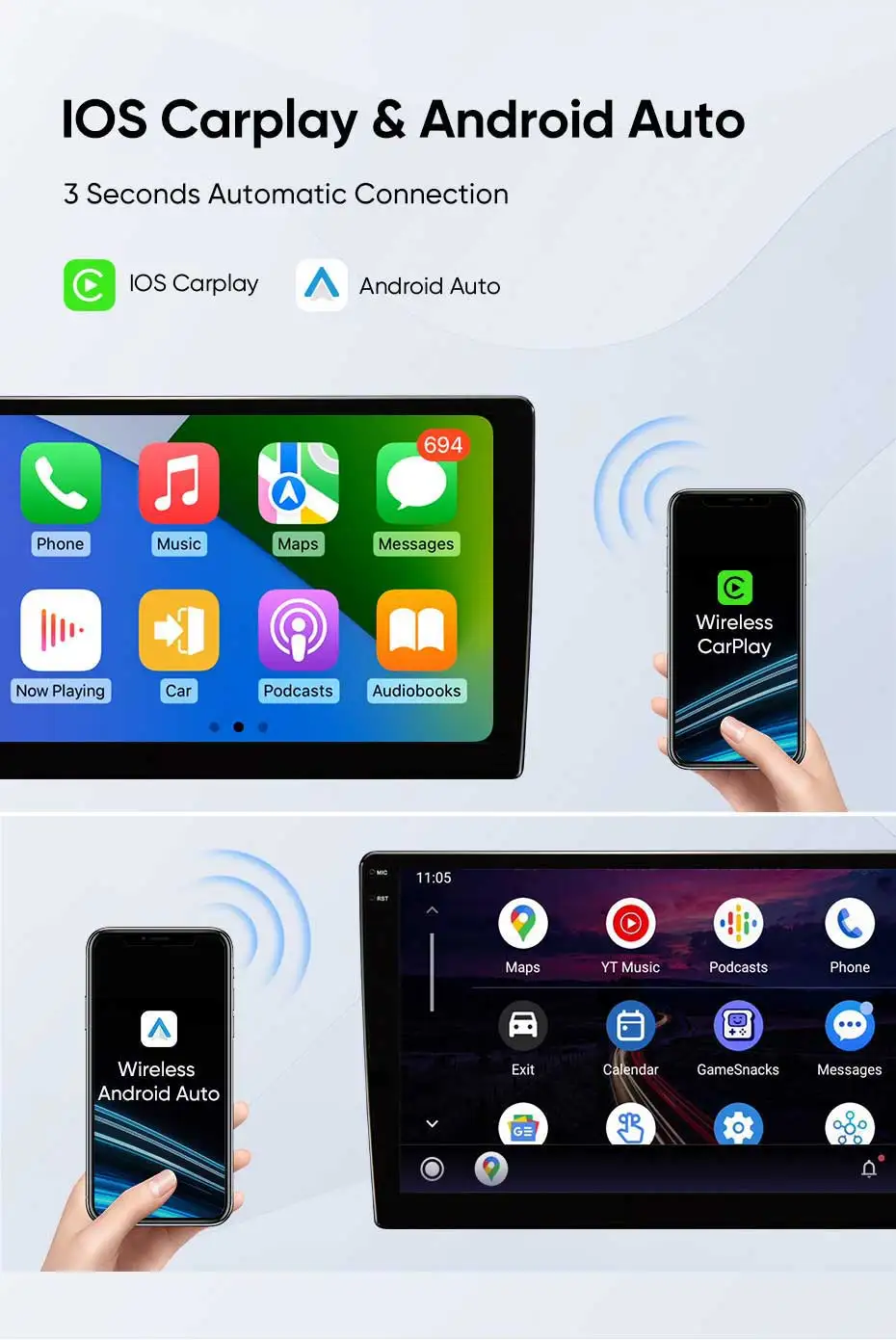 Android 16 for Opel Corsa E 2014 - 2019 Car Radio Audio Multimedia GPS Navigation Stereo System Carplay Auto WIFI 4G DSP