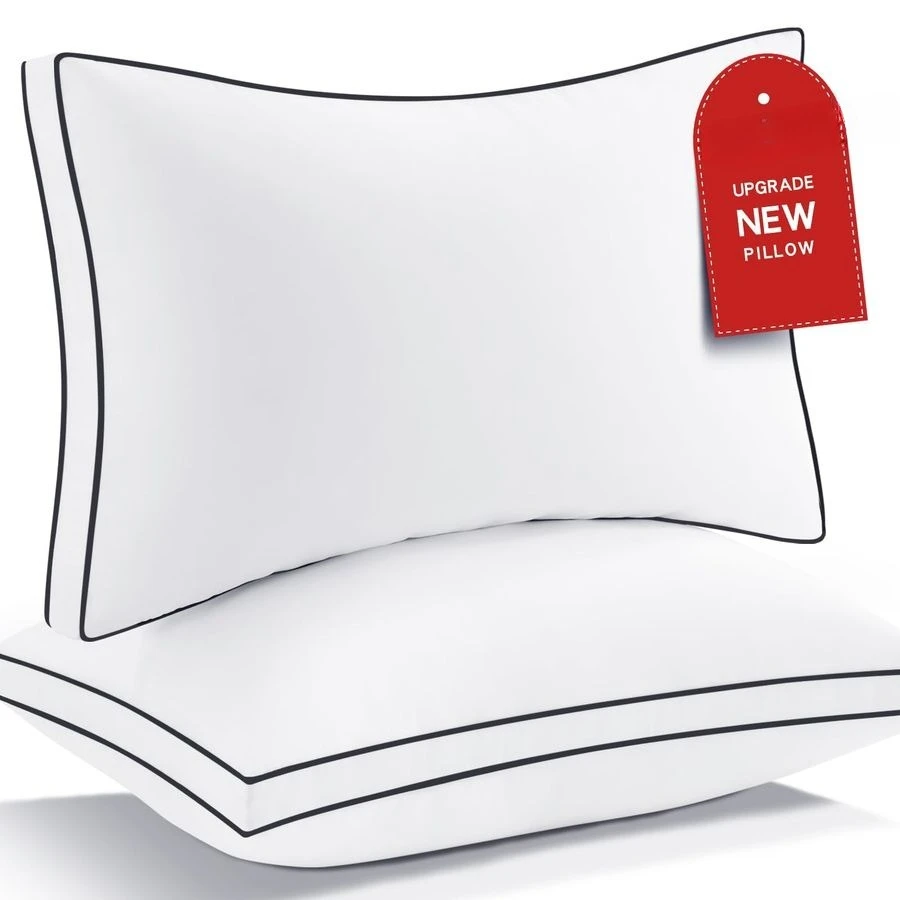 

Pillows Queen Size Set of 2, Fluffy and Supportive 7D Down Alternative Bed Pillows, Luxury Soft Hotel Quality Gusseted Pillow fo
