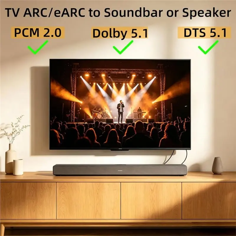 M07K-ARC/EARC To Optical Audio Converter, Supports PCM2.0, Dolby 5.1, DTS 5.1 ,ARC Audio Extractor Cable For TV To Soundbar