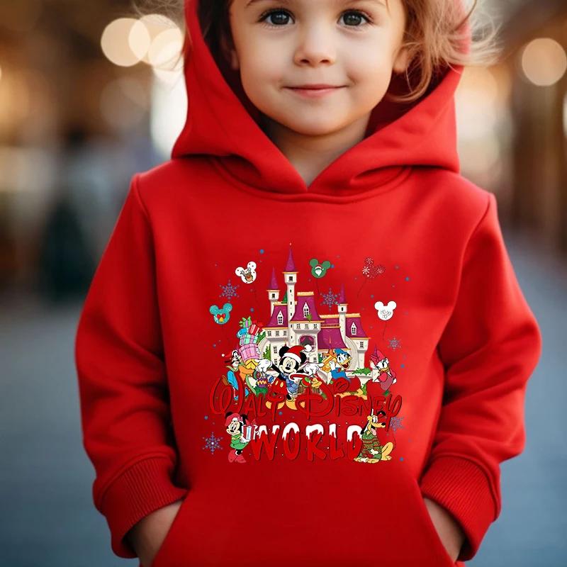 Merry Christmas Mickey Friends kids hoodie plus fleece sweatshirt holiday gift for boys and girls