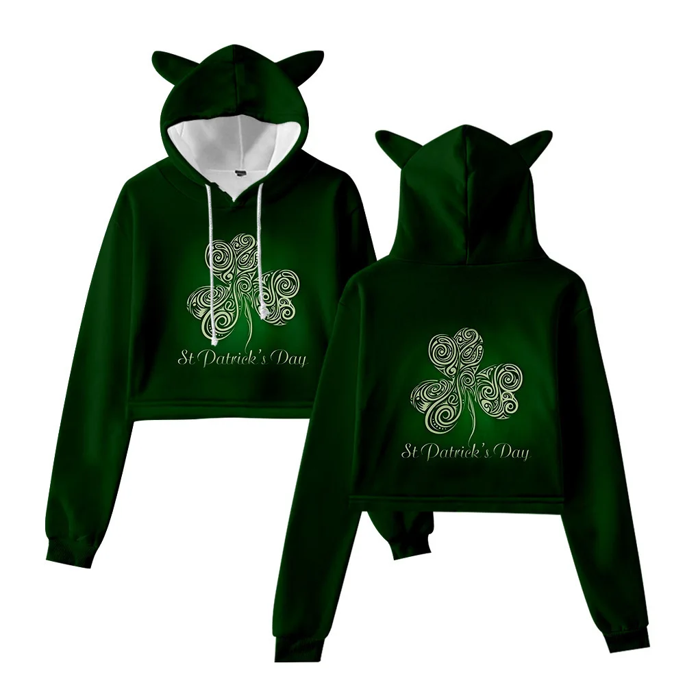 Hooded Hoodie Sweater for Women and Men Irish Festival Saint Patrick'S Day Couple Clothing Gothic Dark Style Tops Spring Autumn