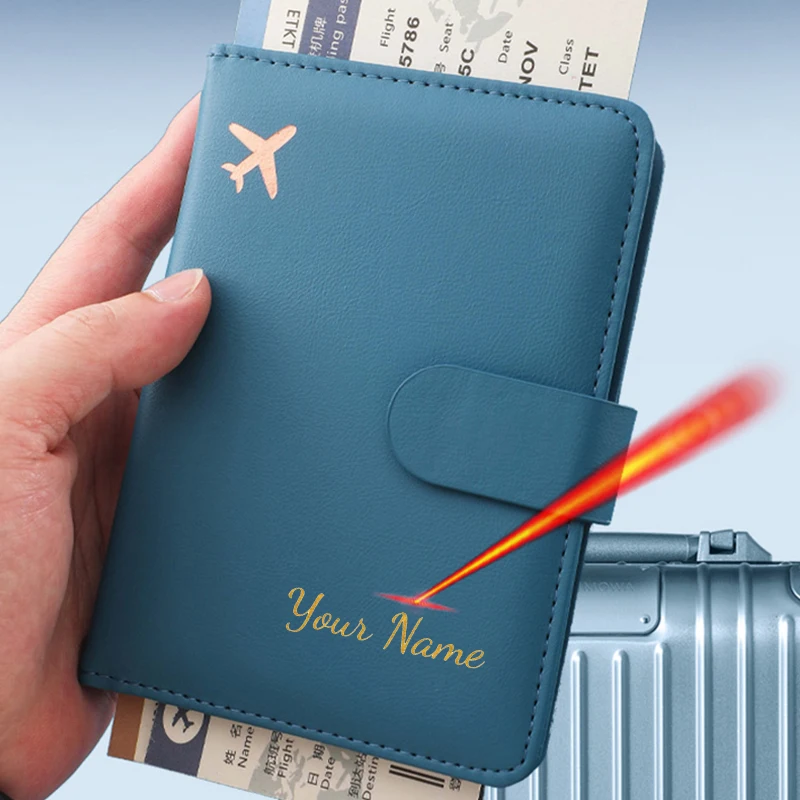 

Fashion Passport Cover Customize Name on Passeport Personnalisé Gold Name Case for Passports Multi Functional Travel Wallet