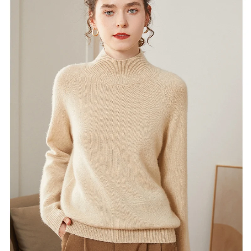 2022 Hot Sale Winter New Women Sweater 100% Pure Cashmere Knitted Pullovers Thicken Female Casual Knitwear Long Sleeve Lady Top