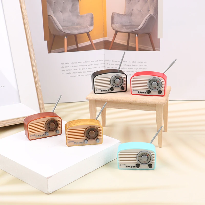 1Pcs 1:12 Miniature Dollhouse Radio Model Simulation Home Appliance Furniture Mini DIY Accessories Decor Toy