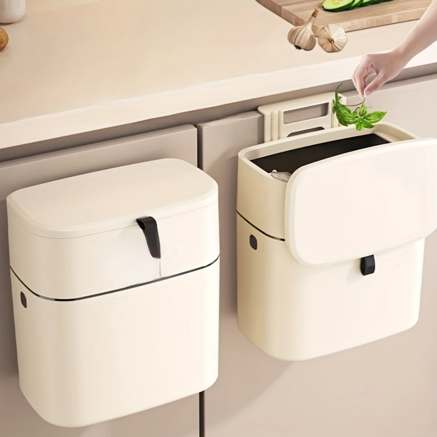 Large Capacity Wall Mounted Trash Can - Stylish Household and Toilet Garbage Bin