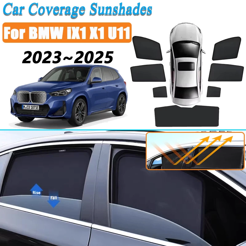 Mesh Sunshades For BMW X1 U11 IX1 2023 2024 2025 2026 Window Magnetic Visor Sun Protection Shade Curtain Cover Auto Accessories