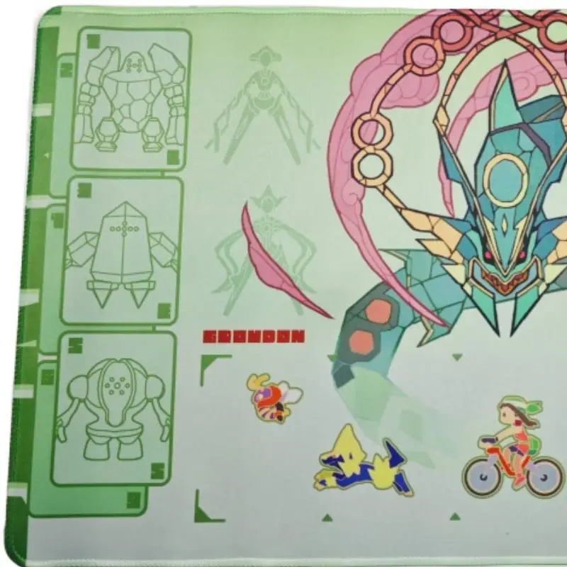 Pokemon PTCG Rayquaza 600X300mm Single Player Anti-slip Game Battle Card Pad Game Battle Card Mat Anime Gift Toy