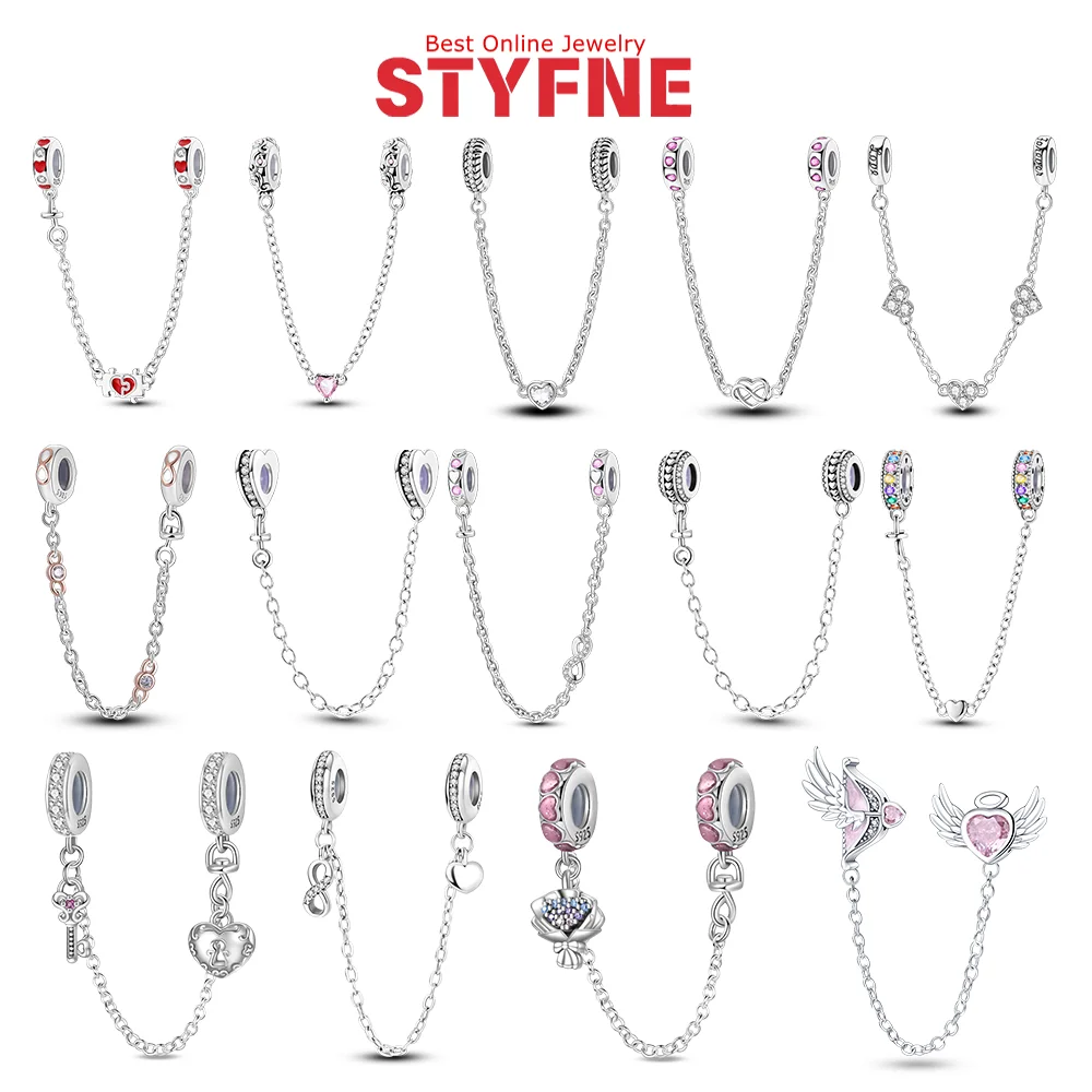 

Silver 925 Romantic Couple Love Heart Beads Valentine's Day Charms Fit Original Bracelets DIY Fine Jewelry Gifts for Women