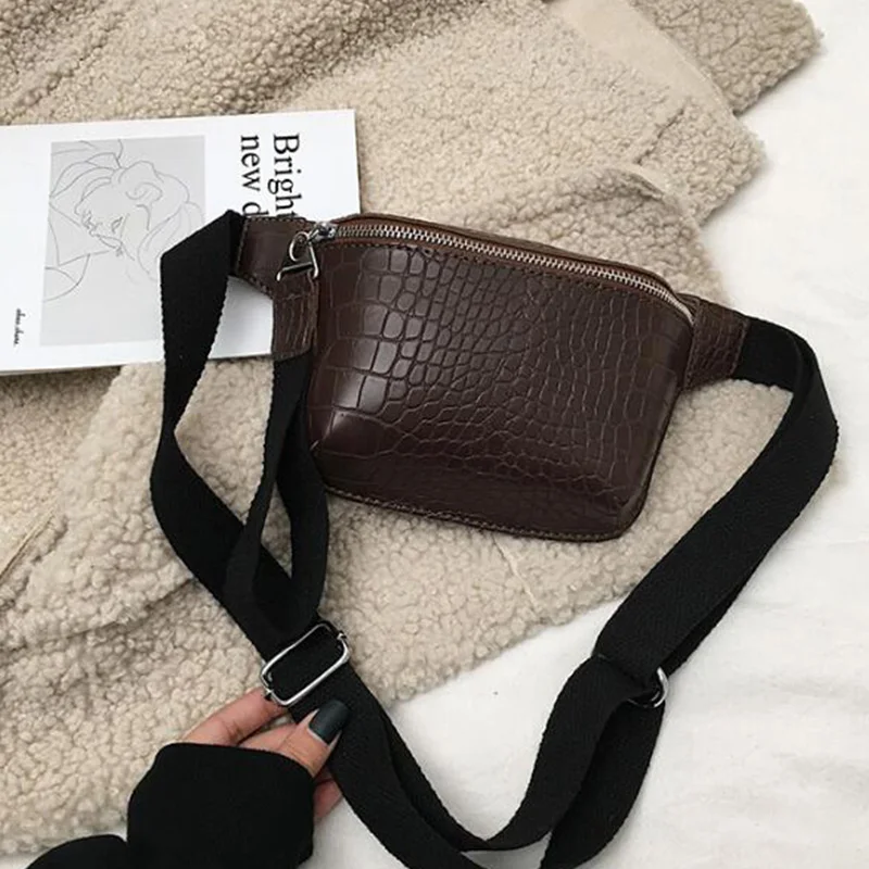 Fashion Stone Pattern Chest Bag Vintage Stone Block Pattern Women'S Cross Body Casual Bag Coffee