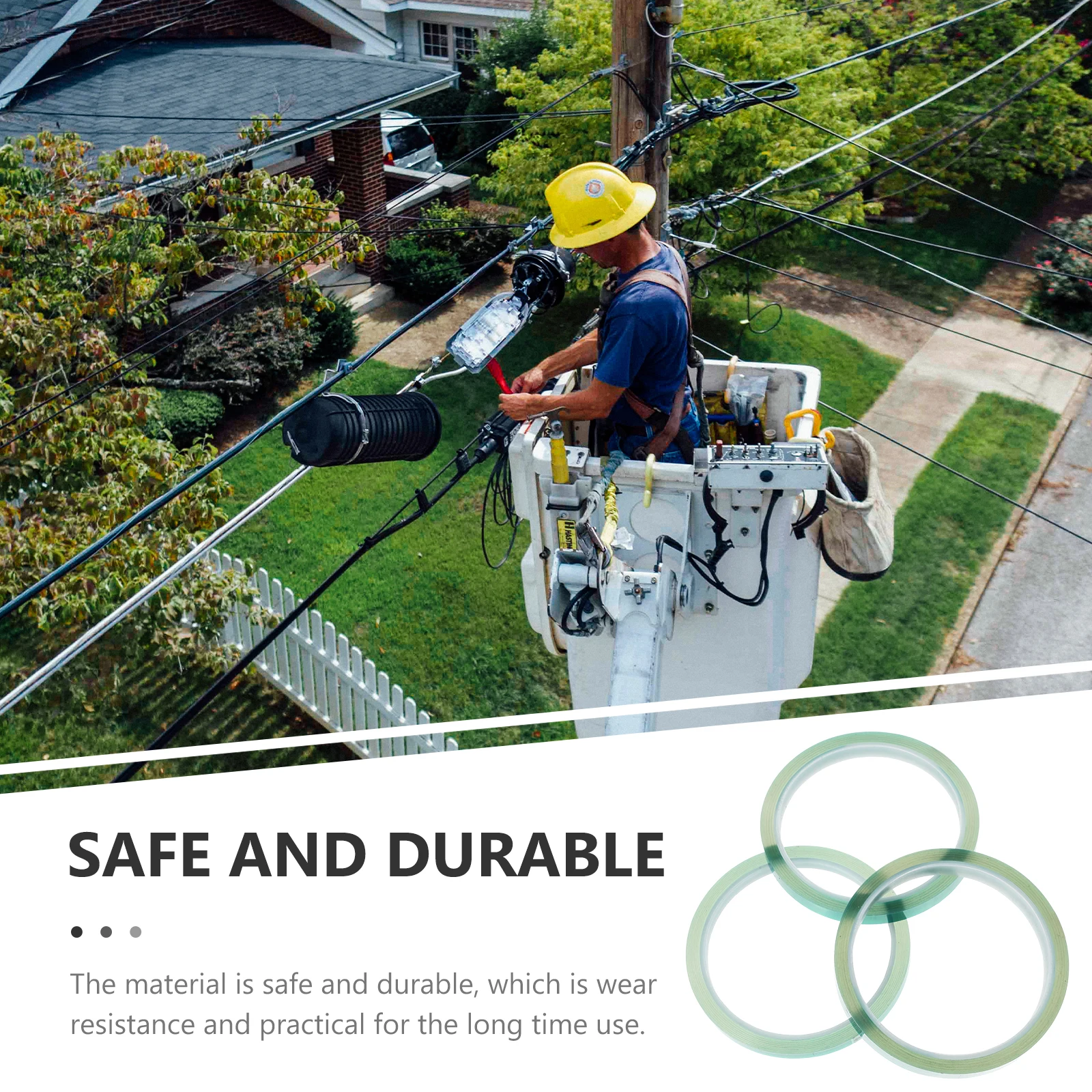 

6pcs High Temp Electrical Heat Resistant Adhesive Tapes Wear-Resistant Insulation Protective Heat Transfer For Home Diy Wire