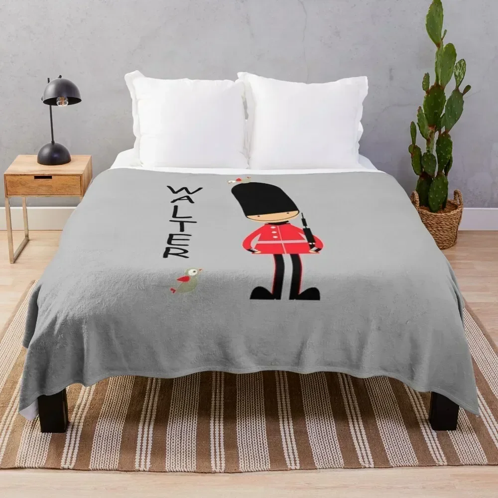 

Vintage Funny London Queen Guard United Kingdom Soldier Retro British Souvenir UK Gift Throw Blanket