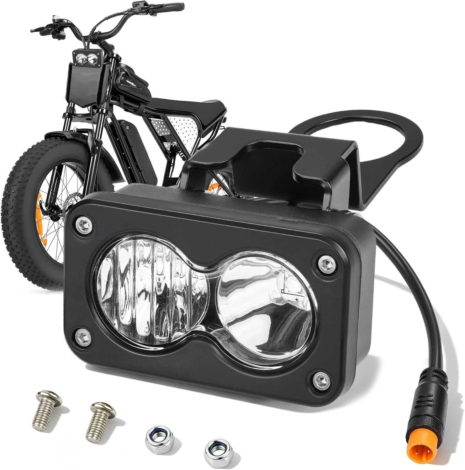 

Ebike Headlight Plug and Play Waterproof for Ridstar Q20 Q20 Pro Lite H20 H26Pro H20 Pro Headlamp Electric Dirt Bike Light Bar