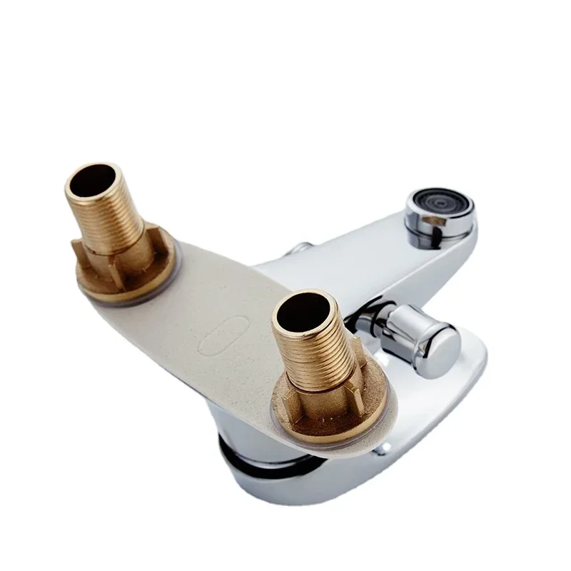 فتحة جانبية 2-way صمام سيراميك نحاسي أساسي خلاط صنبور حوض ساخن وبارد متعدد الأغراض صنبور حوض دش صنبور #6