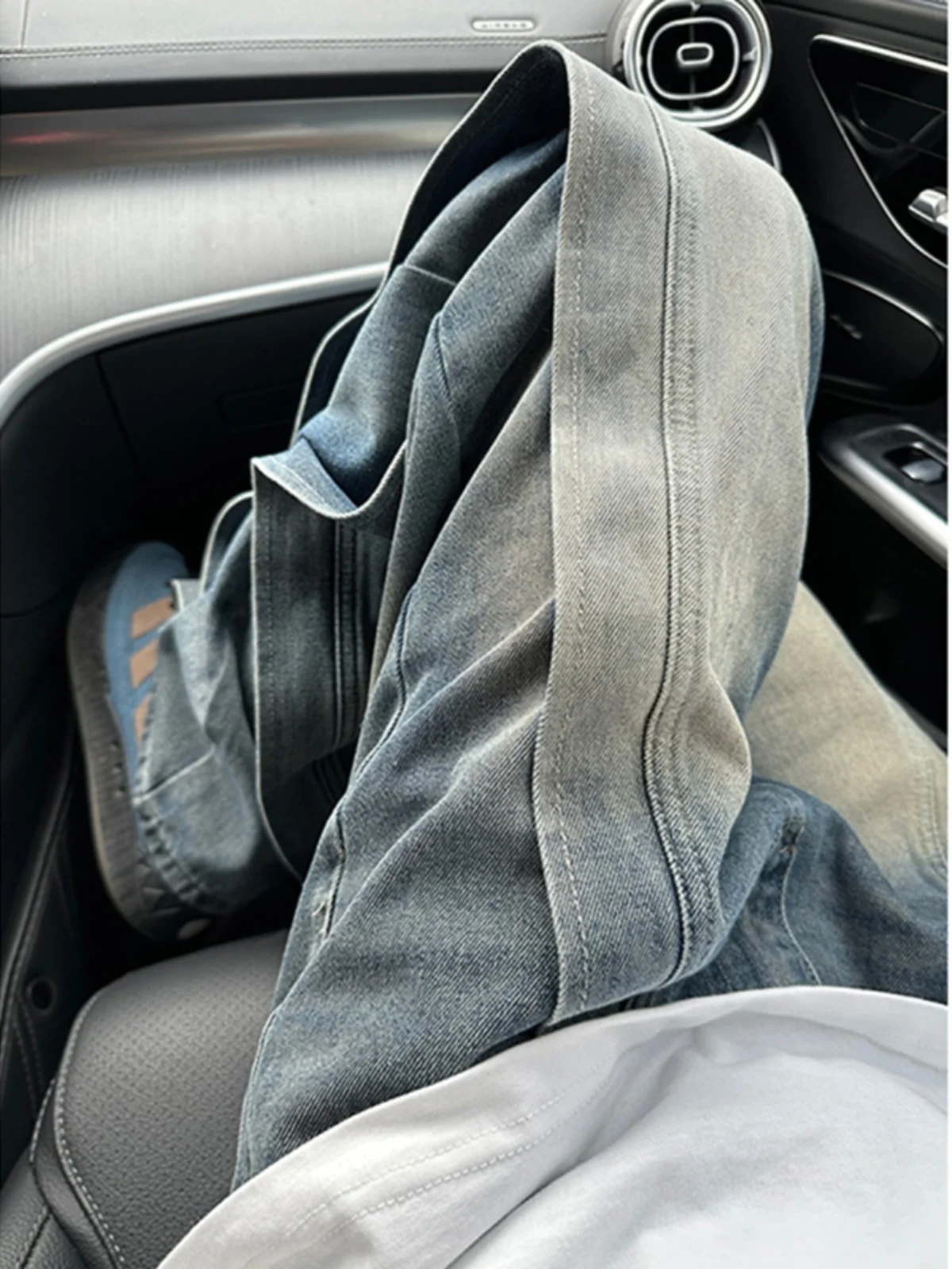 

Heavy Du Waed Straight Leg Jeans Men's plus Size 300 Pou American High Street Sle Casual Long Trousers