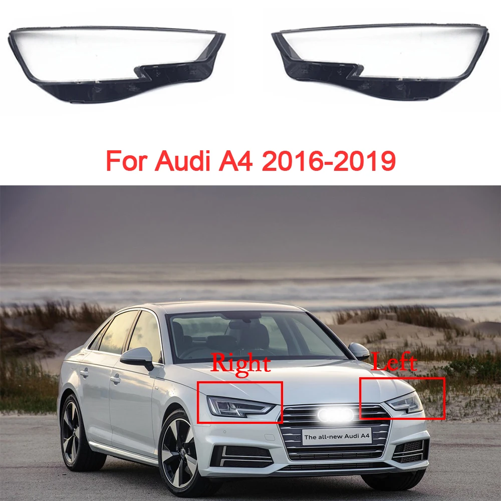 Car Headlight Lens For Audi A4 2016 2017 2018 2019 Headlamp Cover Replacement Transparent Glass Shell Car Accessoires