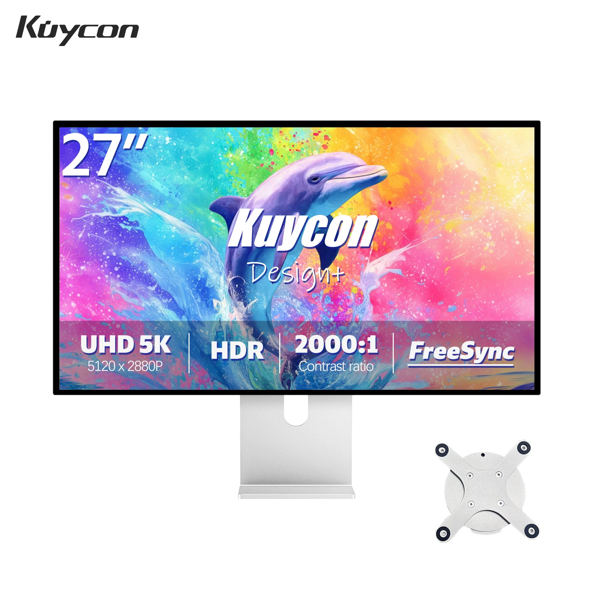 

New Kuycon Computer Monitor G27X-SE Eye Care 27 Inches 5K PC Gaming Display HDMI Type-C Port VESA Compatible For Office Home