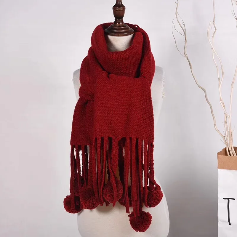 Hnhf Bags Pashmina Adult Keep Warm Winter Wool Scarf Luxury Scarves For Women Factory