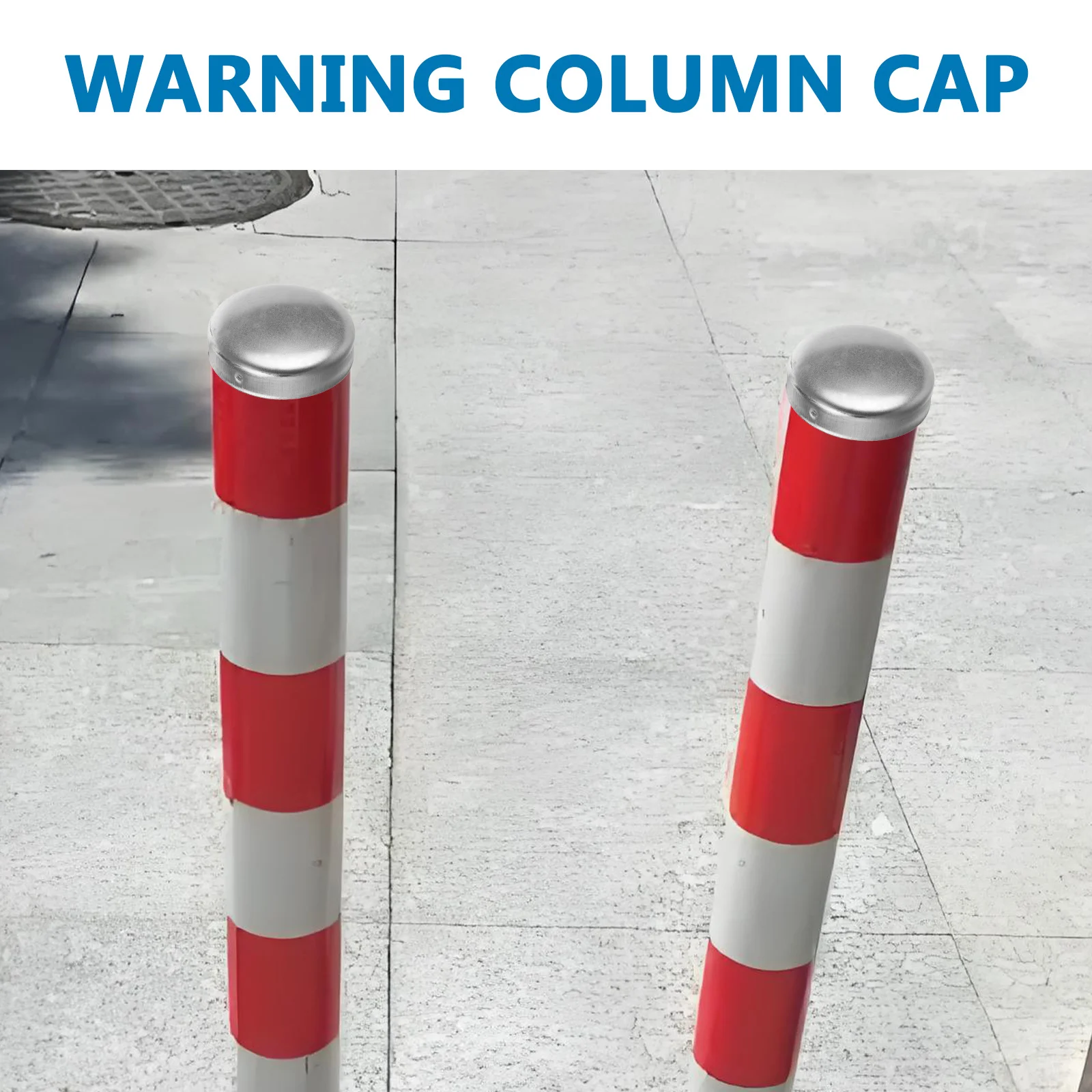 

2Pcs Metal Warning Post Caps Durable Antiwear Easy Install Safety Accessory for Various Posts Round Fence Post Caps