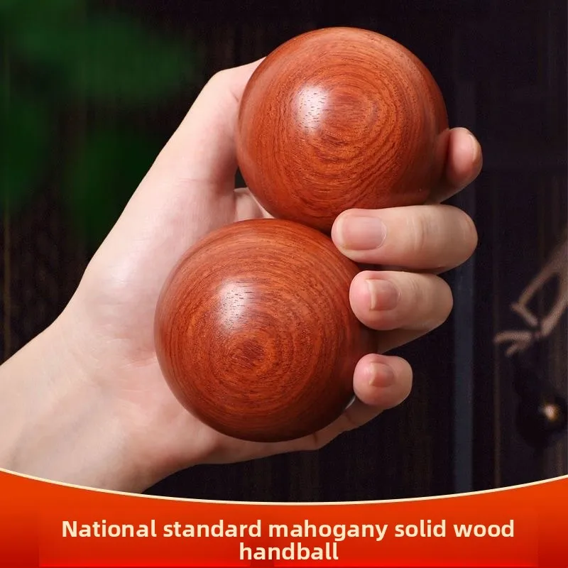 Chinese Traditional Rosewood 50mm Hand Massage Balls Lucky Fortune Blessing Finger Exercise Tools For Elderly Stress Relief Gift