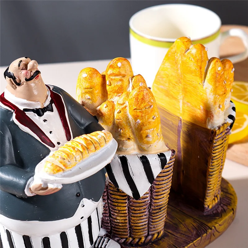 Стабильная фигурка шеф-повара, держатель для салфеток, милый итальянский шеф-повар, кухонный бар, декоративный держатель для бумажных полотенец