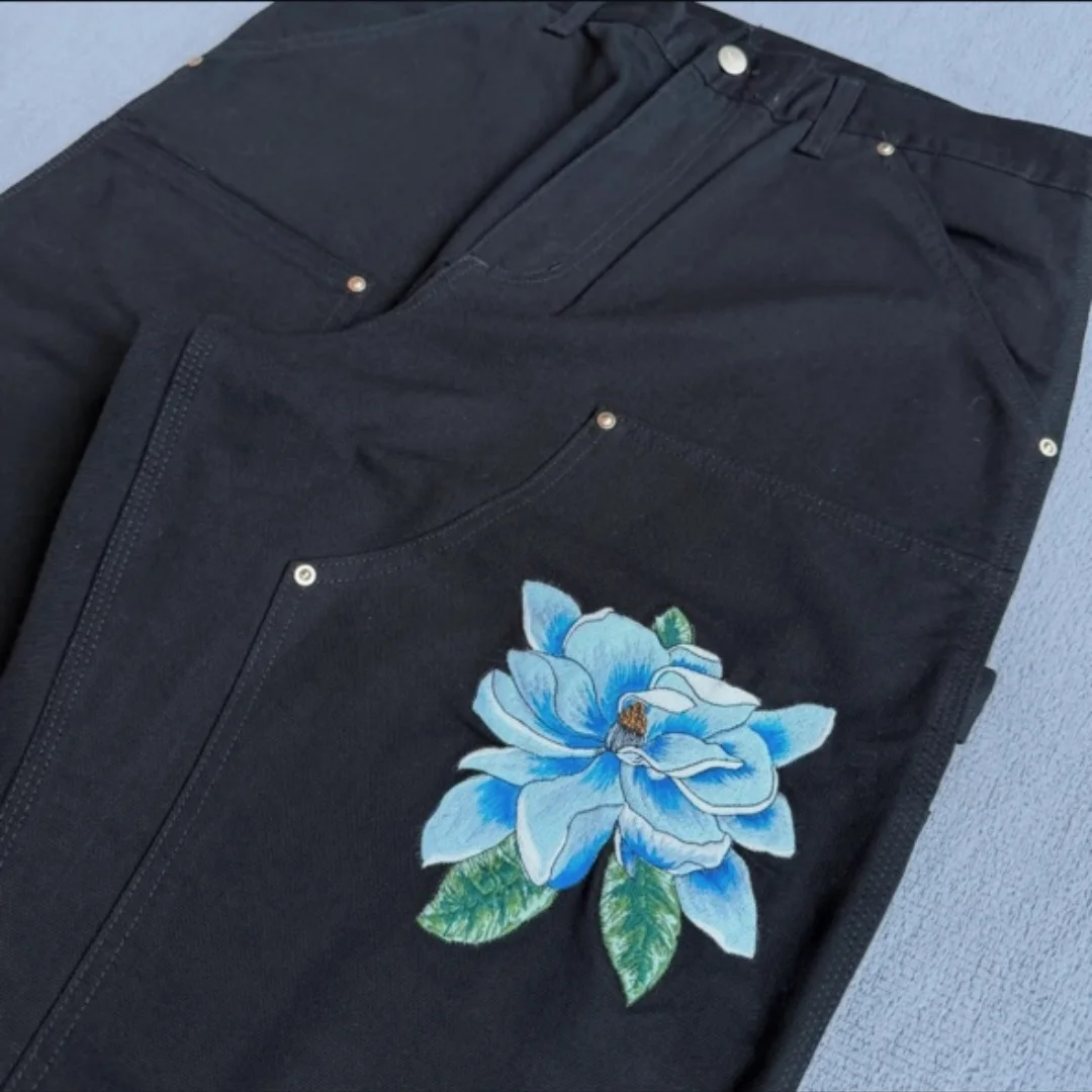 Paar-Stil, gewaschene Denim-Jeans, Street-Fashion, lockere Denim-Hose mit geradem Bein für Männer und Frauen, tägliche Outfits