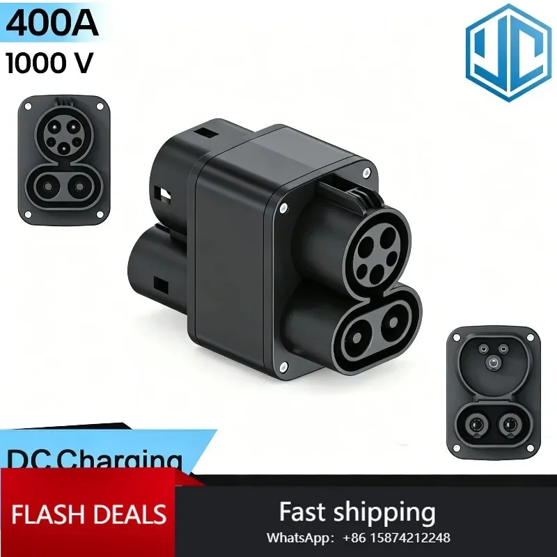 

CCS1 to CCS2 EV Charger Adapter 400A 400kW 1000V DC Fast Charging Connector for US Standard CCS1 EVs on European CCS2 Station