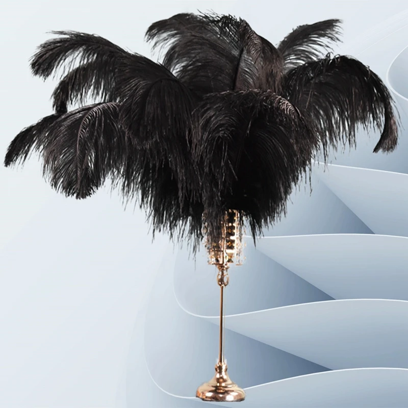 Black Ostrich Feather Decor Plumes Feathers for Crafts Centerpiece for Table Decoration DIY Wedding Party Handicraft Accessories