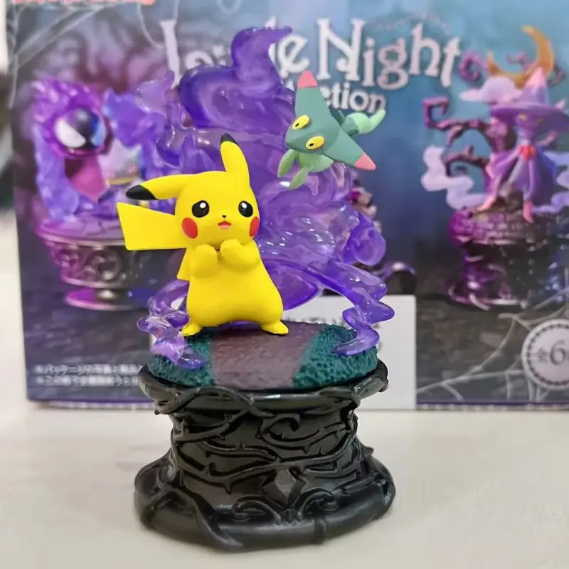 Original Re-Ment Pokemon Figures Little Night Collection Pikachu And Dreepy Greavard Shuppet Tinkatuff Gastly Mimikyu Mismagius