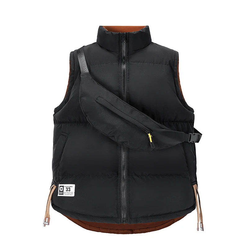 

Men's Outdoor Workwear Vest Autumn Winter Two-sided Lightweight Down Cotton Vest Men's Classic Solid Color Cargo Vest Jacket