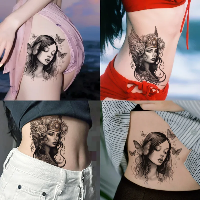 Tatuaż tymczasowy dla dziewczyn, trwały i wodoodporny, realistyczne tatuaże dla kobiet, na ramię, nogę, talię.