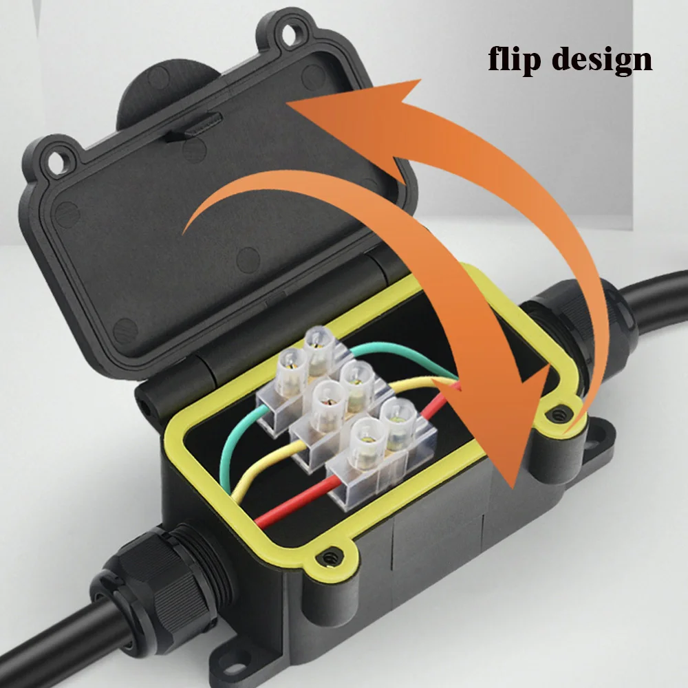 IP68 Waterproof Junction Box 2-Way Cable Outdoor Waterproof Connector 7-10mm