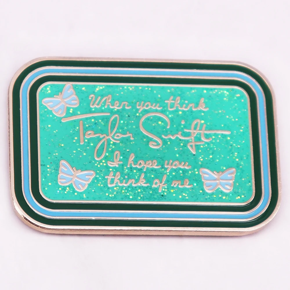 When you think I Hope You Think Of Me Album Surroundings Metal glitter enamel Badge Pin