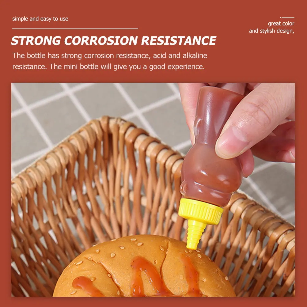 

4 шт. мини-бутылки для соуса, кислотостойкие щелочные бутылки для кухонных приправ, портативные маленькие дозаторы для соуса