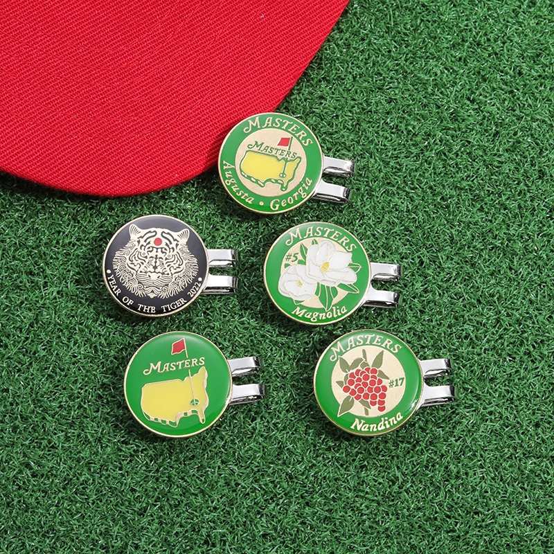 Golf Ball Marker With Golf Hat Clip Magnetic Funny Print Patterns Badges for Golf One Putt Eagle Tiger Cap Accessories Golf Gift