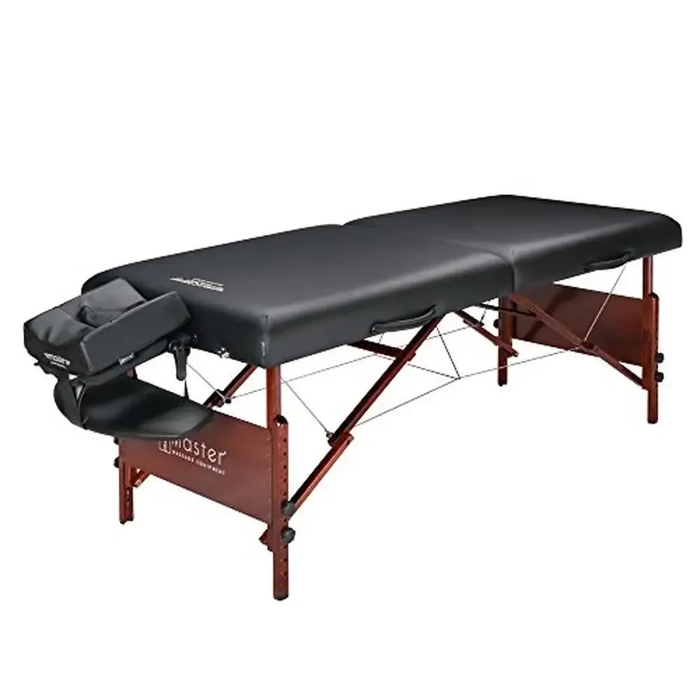 

Del Ray Pro Portable Massage Table 30x84 Adjustable Height 750lbs Capacity PU Upholstery Dream Face Cradle Armrest Storage Case