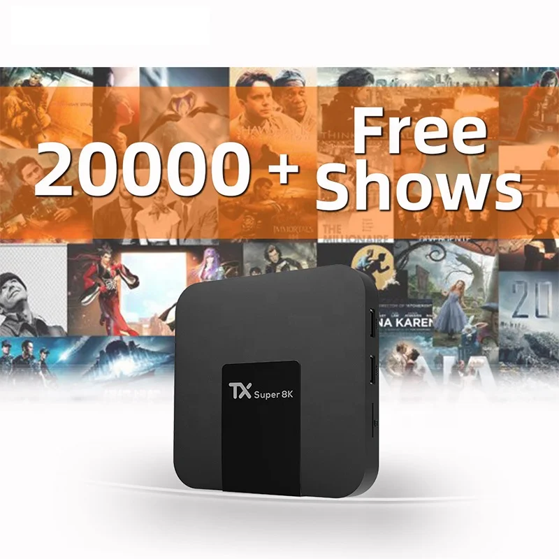 Lifetime Free Show Android Tv Box Smart 4k HD 1080P Streaming Wifi Internet Tx Super Set-top Box Factory Price 24H Shipment Test