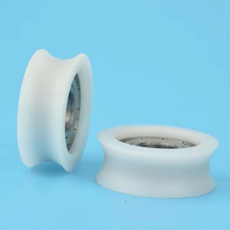 1Pc 12x37x14mm  U-shaped plastic roller rope pulley belt screw view 4