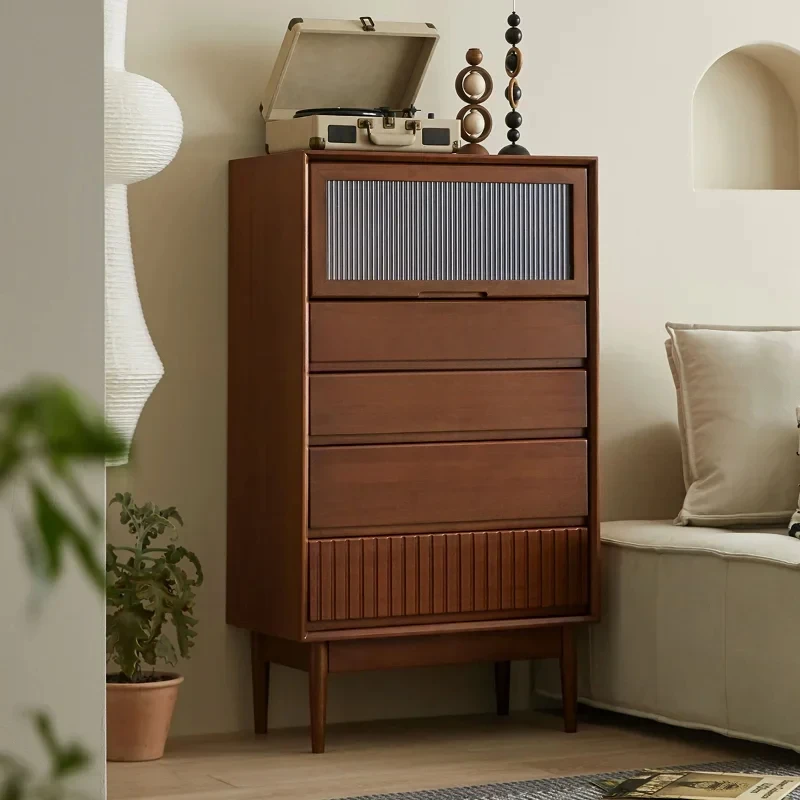 

45 Solid Wood Chest of Drawers Storage Living Room Wooden Chest Vintage Storage Clothes Closet Bedroom Nordic Minimalist