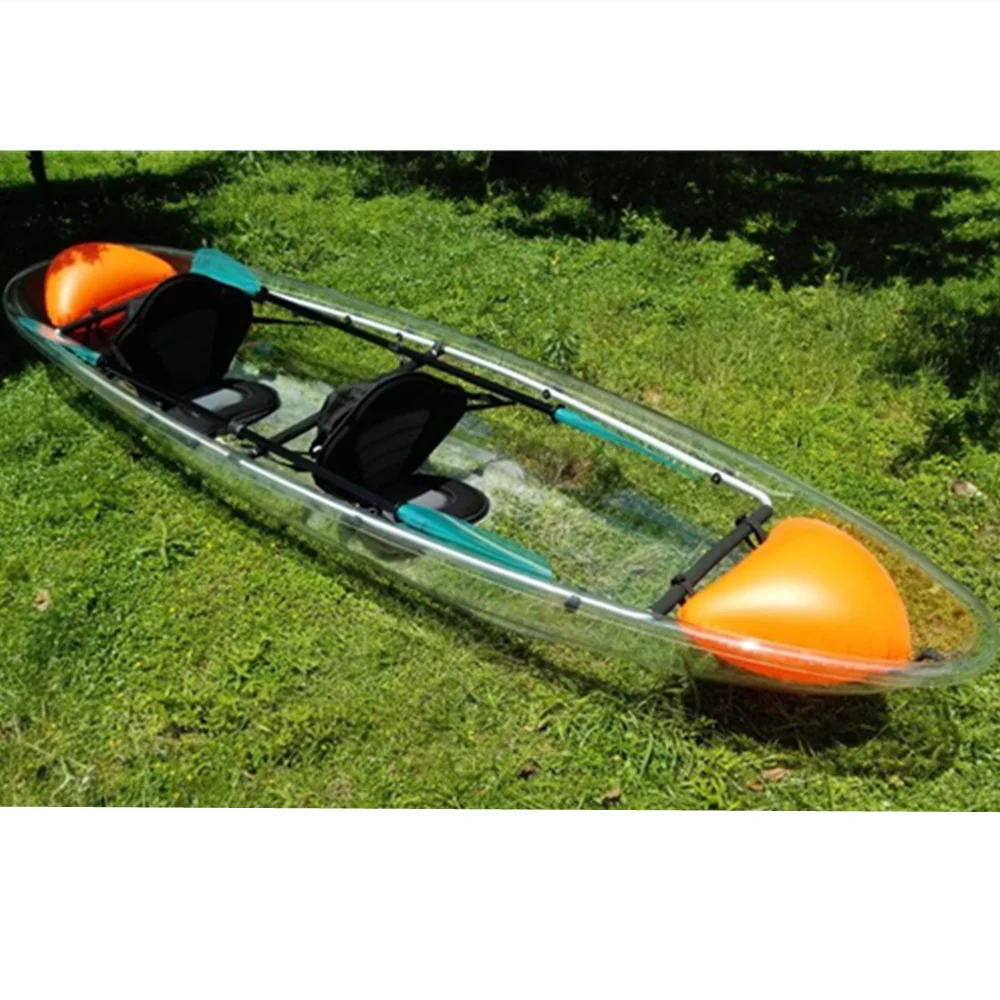 Latest Design Double Seat 340cm Aluminum Frame Bottom Transparent Canoe Kayak