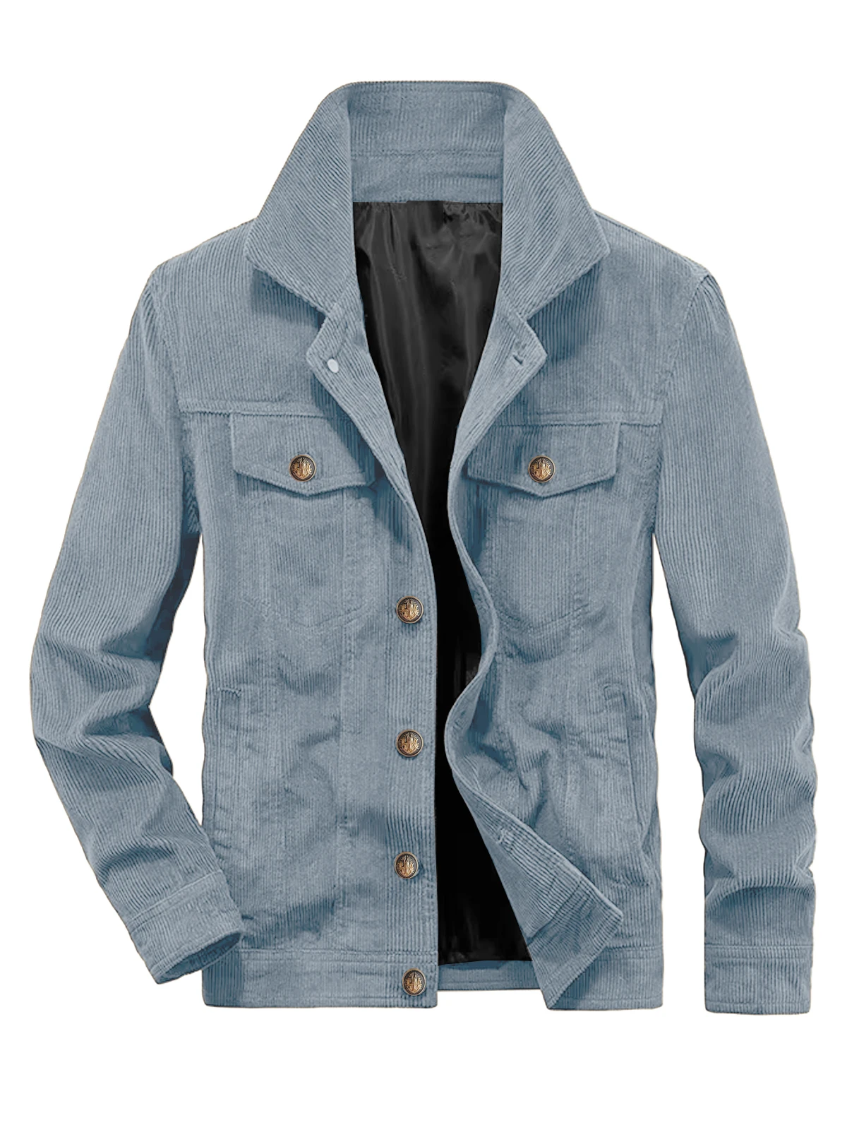 Men's Corduroy Jacket Slim Fit Vintage Style Casual Zipper Coats Long Sleeve Male Fashion Spring Autumn