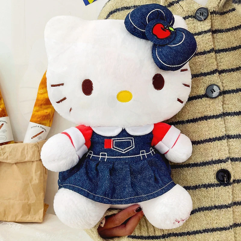 

Sanrio 60cm Denim Hello Kitty Plush Doll Soft Stuffed Toy for Kids Adorable Birthday Gift for Girls and Valentine’s Day Present