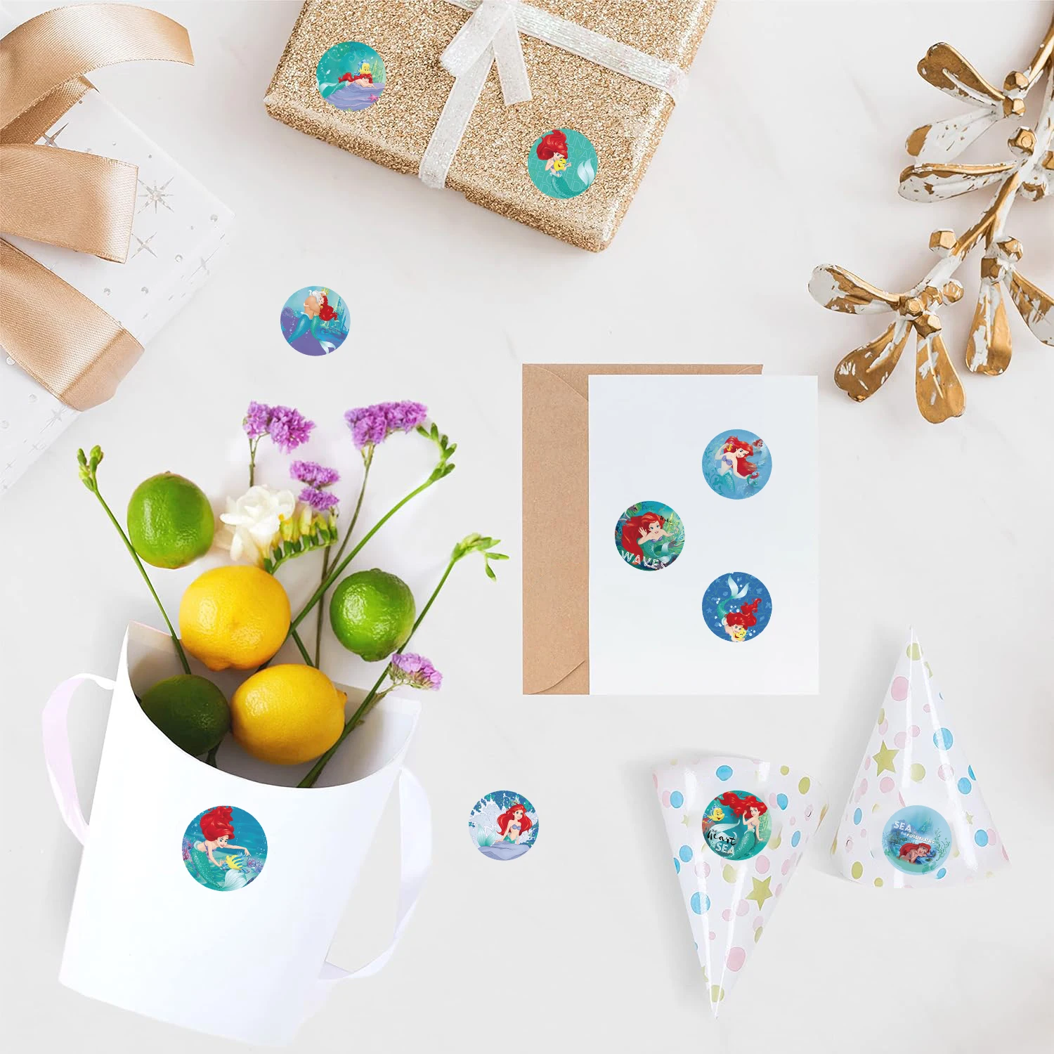 500 ピース/ロールかわいいマーメイド落書きステッカー美的自転車ヘルメットスクラップブッキングラップトップ電話ステッカーおもちゃパーティーの装飾