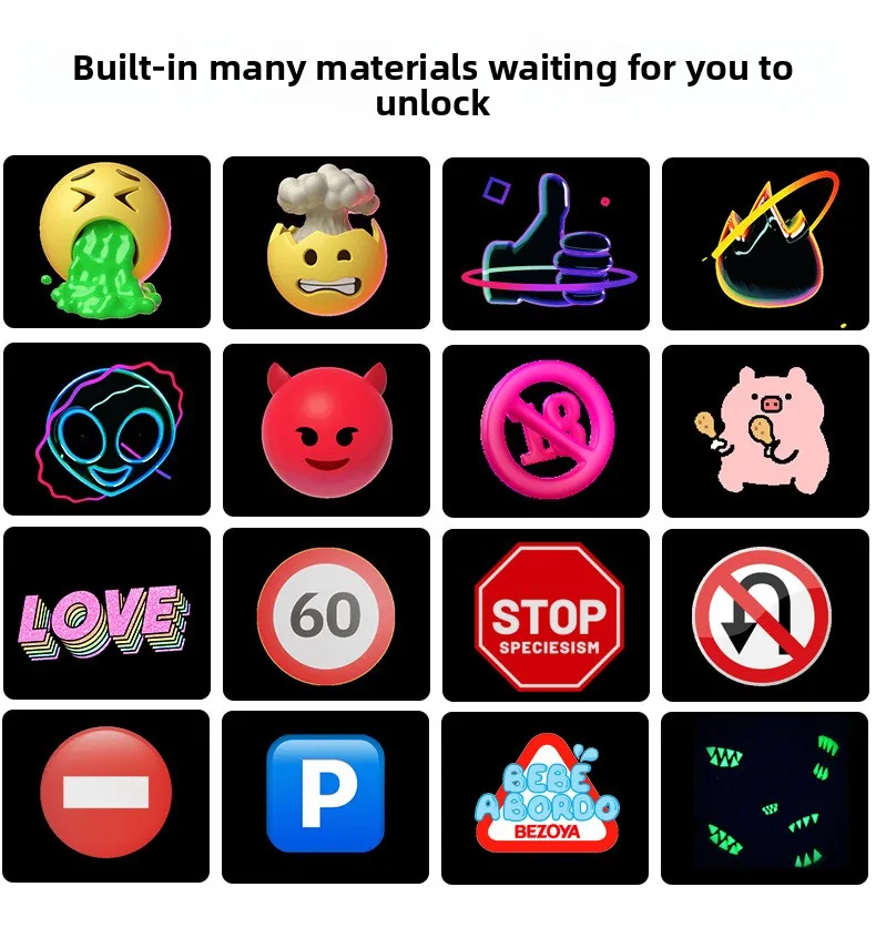 نافذة السيارة الخلفية LED التعبير الرائع شاشة السيارة سطح المكتب الديكور APP شاشة بكسل شاشة LED التعبير جو الشاشة