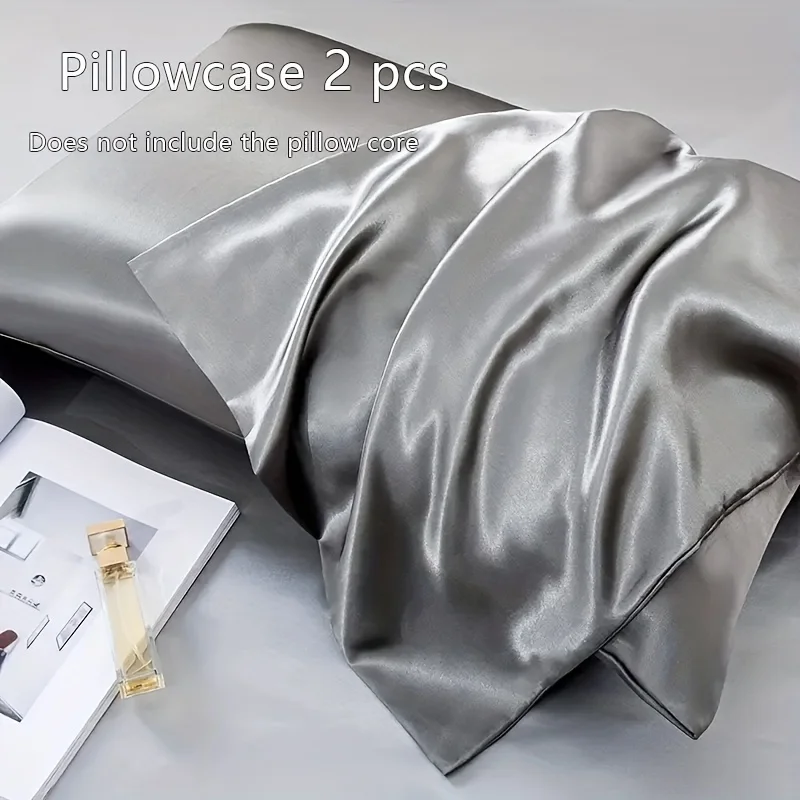 2-Piece Satin Pillowcase Set Soft Breathable Smooth Cooling Pillow Covers for Sleeping ( without pillow core ) view 3