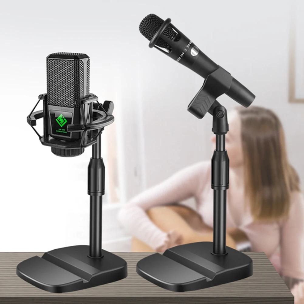 Portable Microphone Table Stand Universal- Adjustable Desktop Tripod Mic Stand Mic Clip Holder Bracket With Base Hot Sale 2025