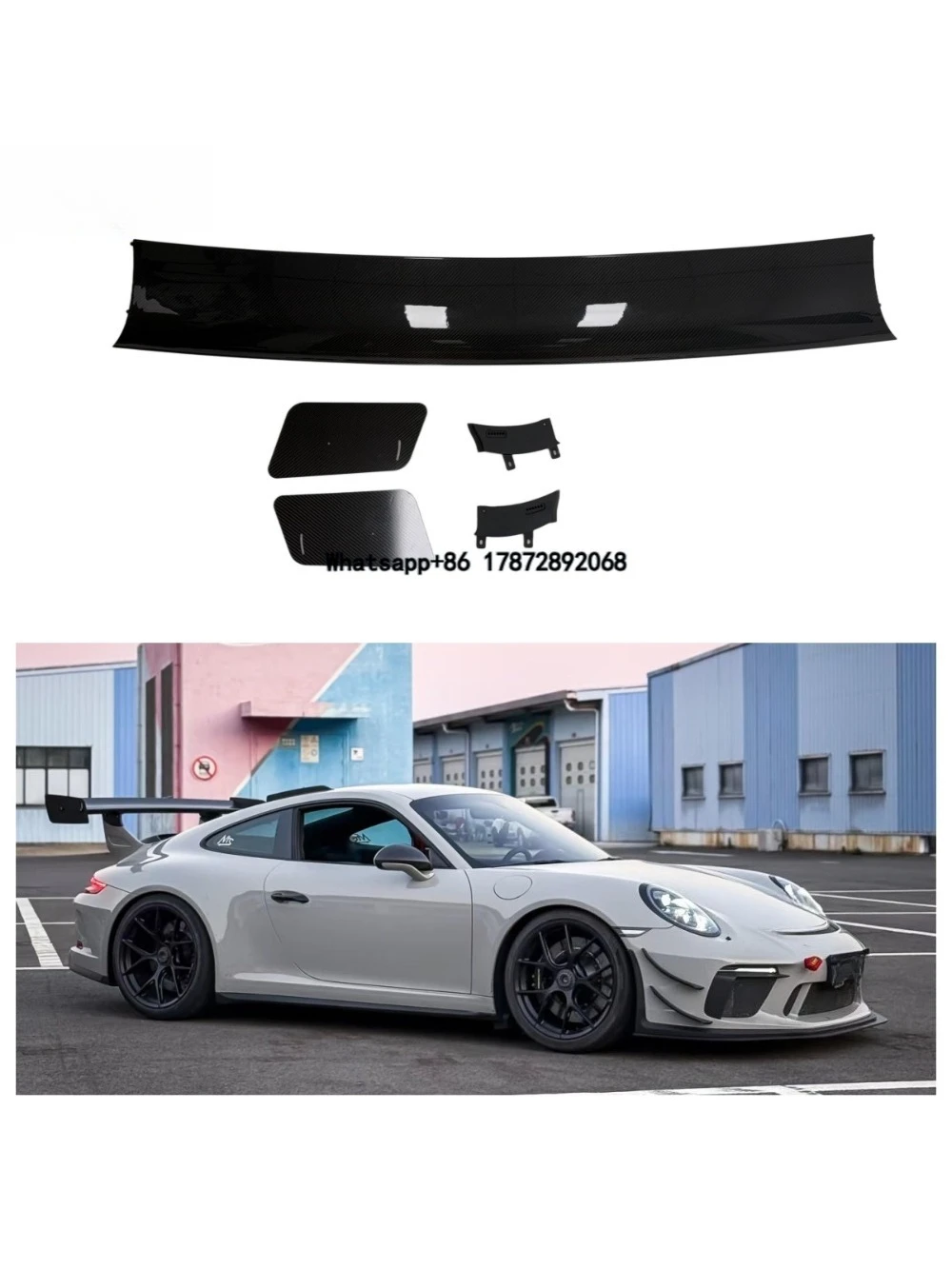 GT3 Style Dry Carbon Fiber Rear Spoiler for 911 991 GT3 2012-2019 Track Racing Wing