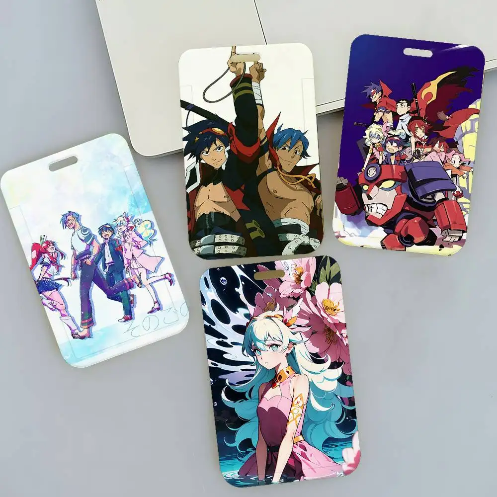 

Новые бейджи-держатели G-Gurren L-Lagann с ремешками на шею и брелоками для ключей, женские, для карт, студенческих удостоверений, в подарок