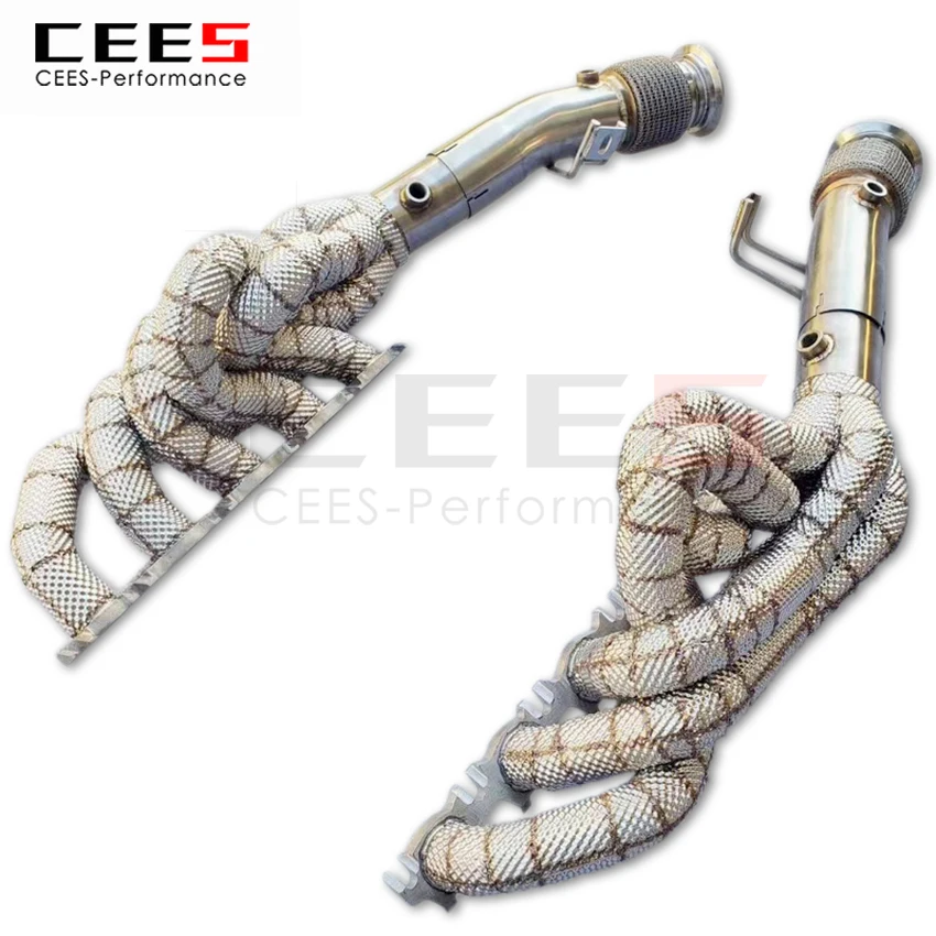 CEES Exhaust System For  LP560 LP550 LP570 LP580 LP610  5.2L V10 Headers Manifold Test Pipe No cat Downpipe